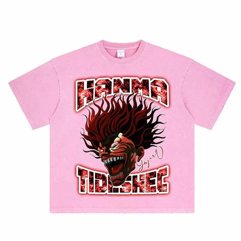 Vintage Anime Graphic Oversized T-Shirt – Harajuku Streetwear Cotton Tee