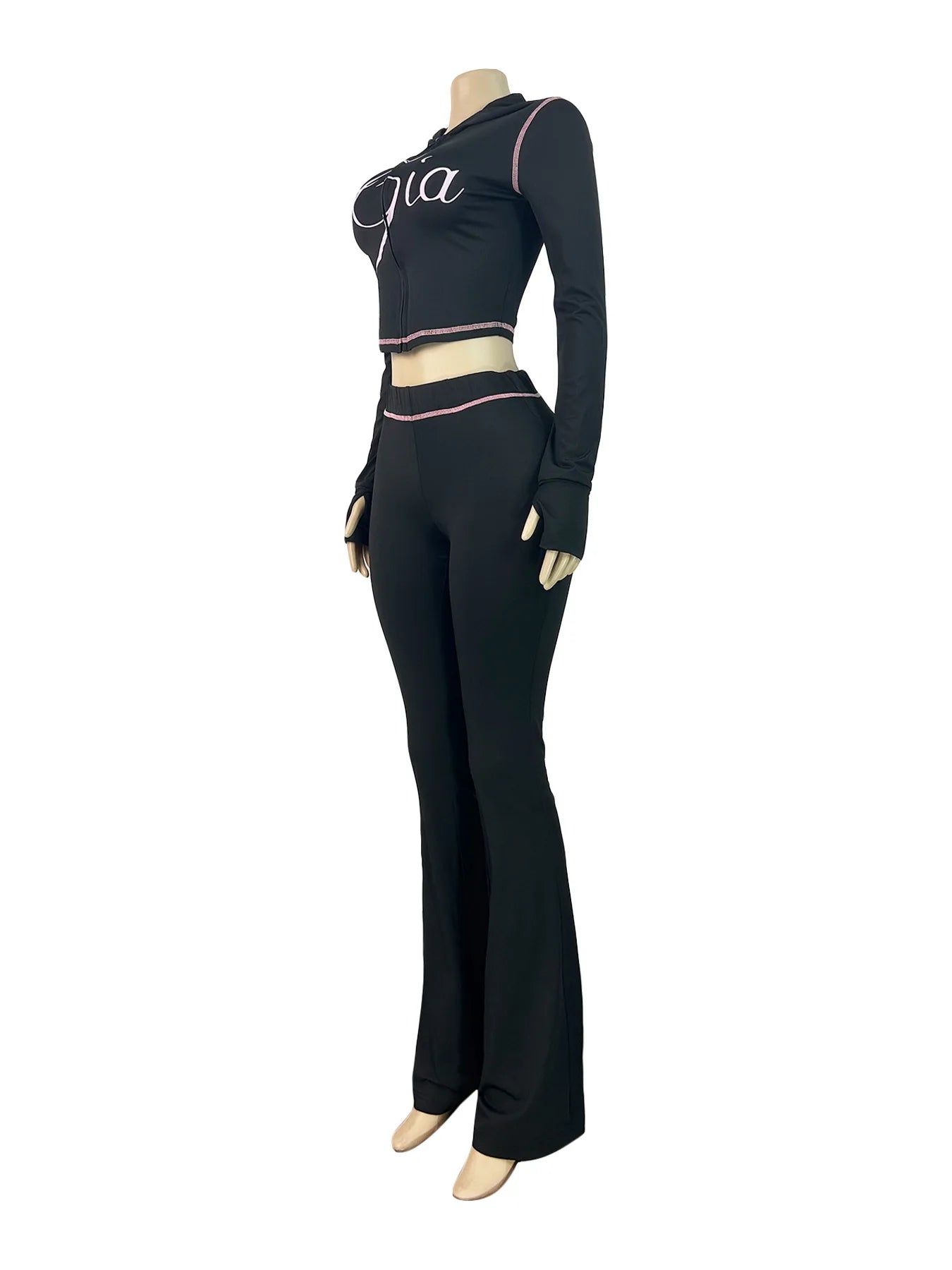 Women's Zebra Print 2-Piece Tracksuit Set – Zip Hoodie & Jogger Pants
