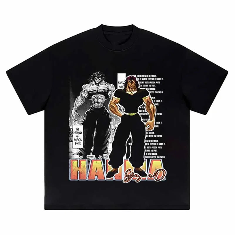 Vintage Anime Graphic Oversized T-Shirt – Harajuku Streetwear Cotton Tee