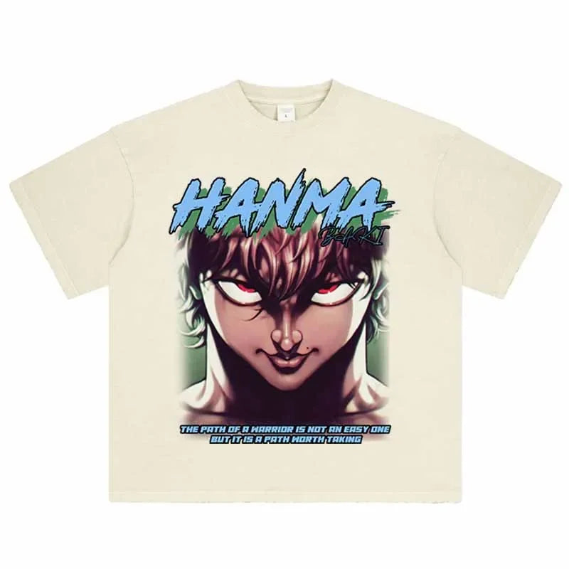 Vintage Anime Graphic Oversized T-Shirt – Harajuku Streetwear Cotton Tee