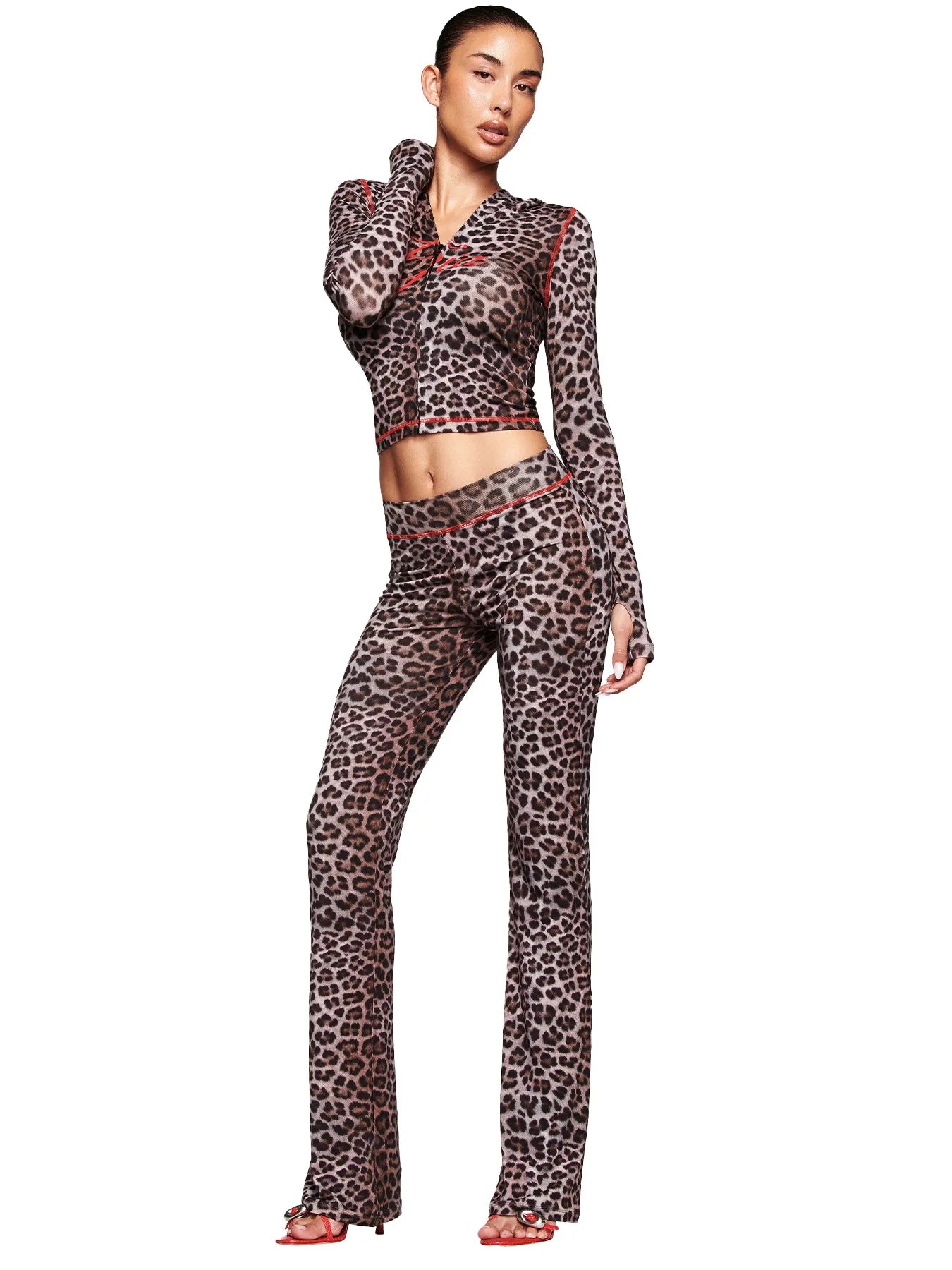 Women's Zebra Print 2-Piece Tracksuit Set – Zip Hoodie & Jogger Pants
