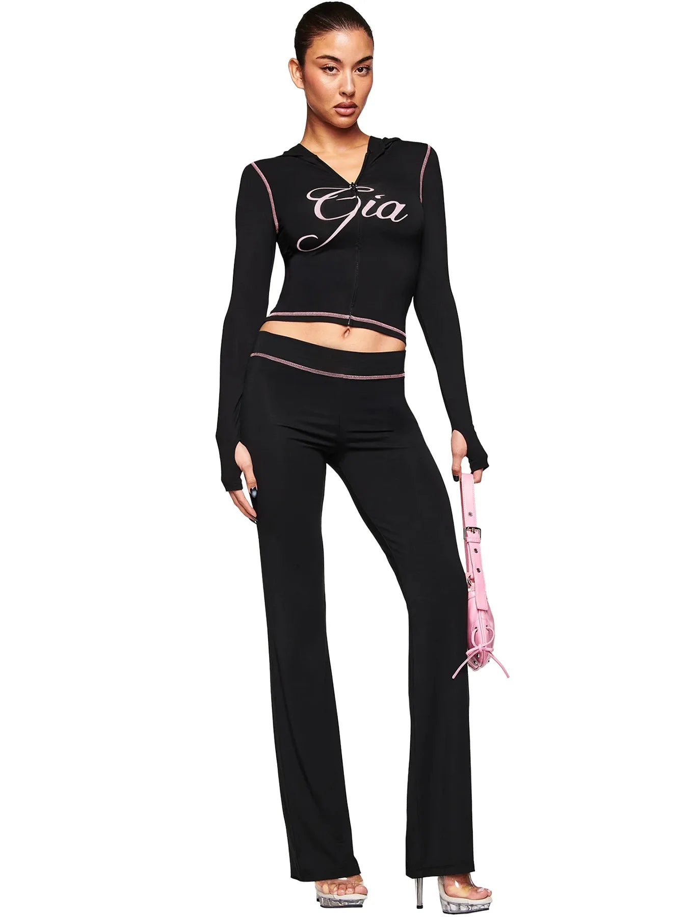 Women's Zebra Print 2-Piece Tracksuit Set – Zip Hoodie & Jogger Pants