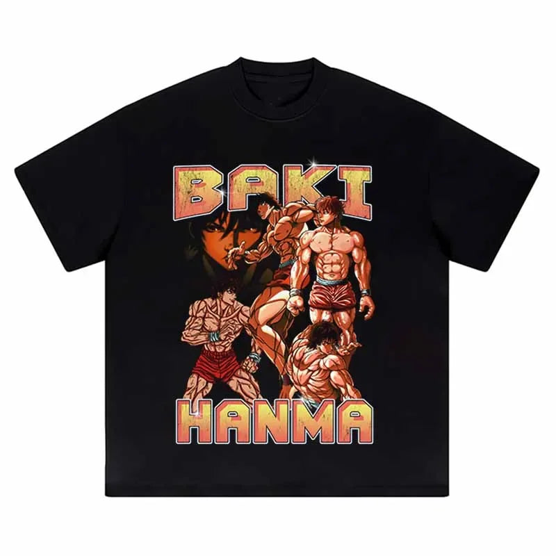 Vintage Anime Graphic Oversized T-Shirt – Harajuku Streetwear Cotton Tee