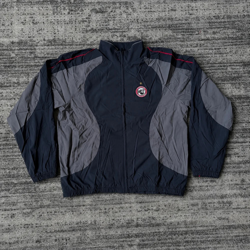 Men Retro Color Block Tracksuit Set Lightweight Windbreaker Jacket Jogger Pants Casual Streetwear Sport Suit Outdoor Outfit