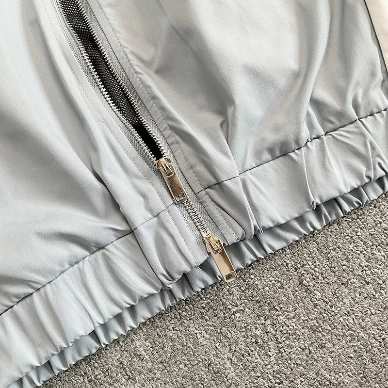 2026 New RHUDE Men's Style Embroidered Letter High Quality Stand Up Collar Windbreaker Pants Fashion Set