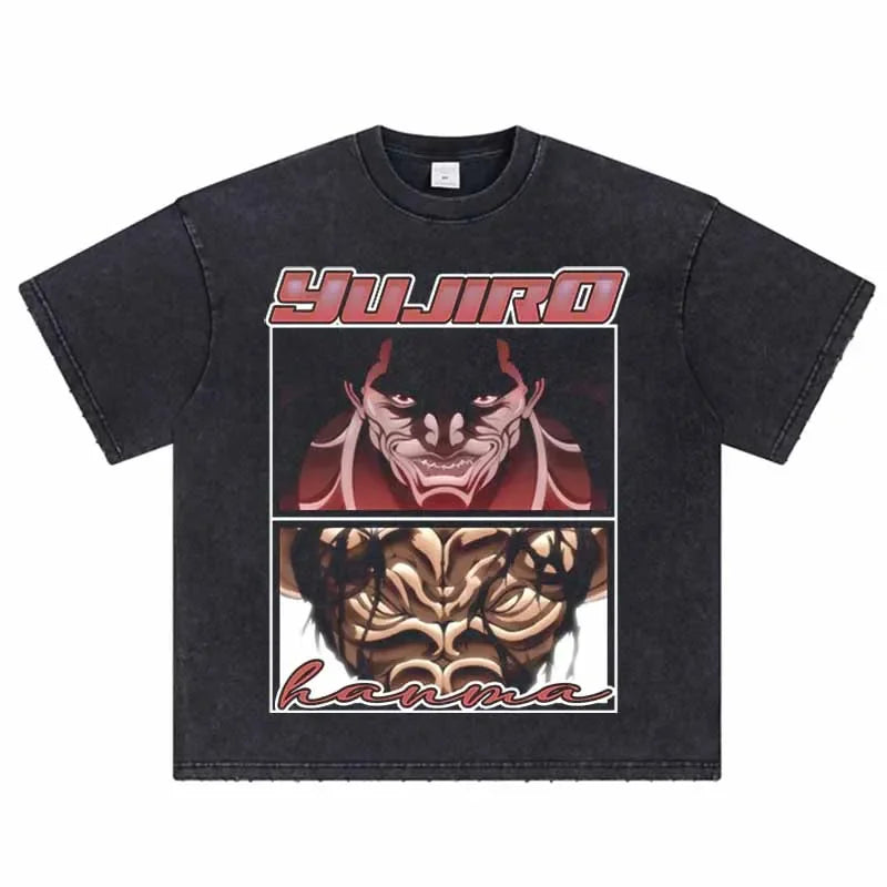 Vintage Anime Graphic Oversized T-Shirt – Harajuku Streetwear Cotton Tee