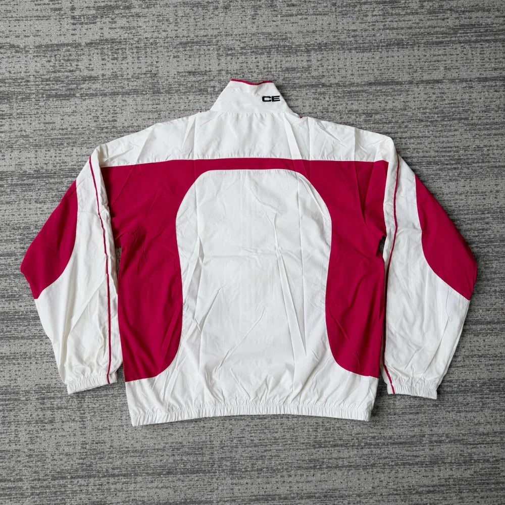 Men Retro Color Block Tracksuit Set Lightweight Windbreaker Jacket Jogger Pants Casual Streetwear Sport Suit Outdoor Outfit