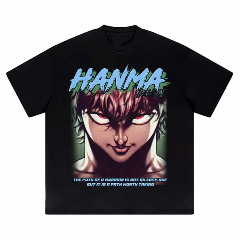 Vintage Anime Graphic Oversized T-Shirt – Harajuku Streetwear Cotton Tee