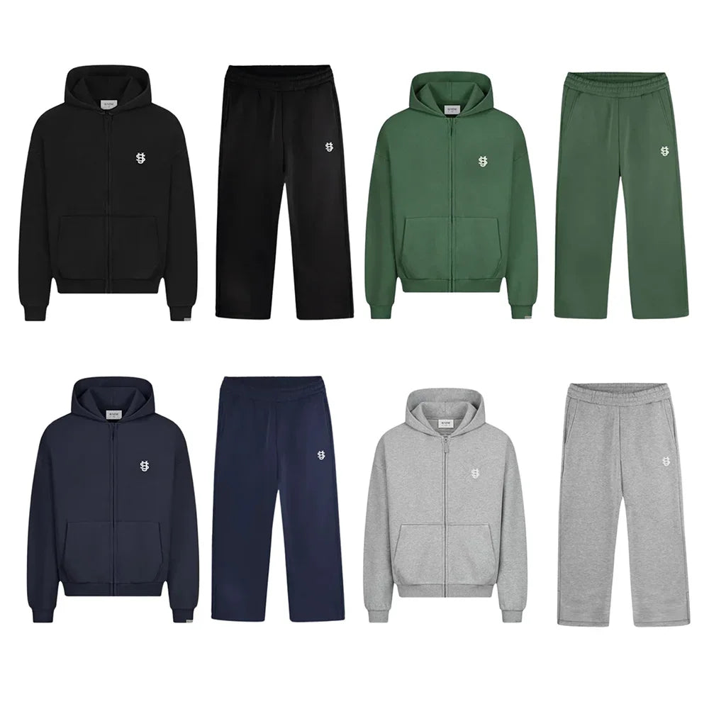 Premium Unisex Zip-Up Hoodie & Jogger Tracksuit Set – Casual Streetwear